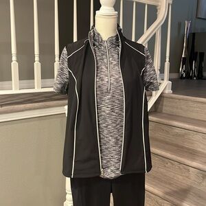 Chico's Golf Shirt and Reversible Sleeveless Jacket